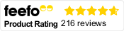 Feefo Product Rating 4.7 out of 5 with 216 reviews